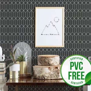 Geometric wallpaper Hexagon Removable Peel and Stick wallpaper or Unpasted wallpaper PVC-Free Seamless Self-adhesive wallpaper image 1