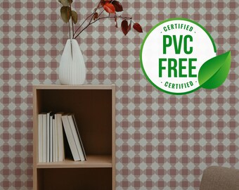 Brown and beige geometric wallpaper | Removable Peel and Stick wallpaper or Unpasted wallpaper - PVC-Free | Vintage Self-adhesive wallpaper