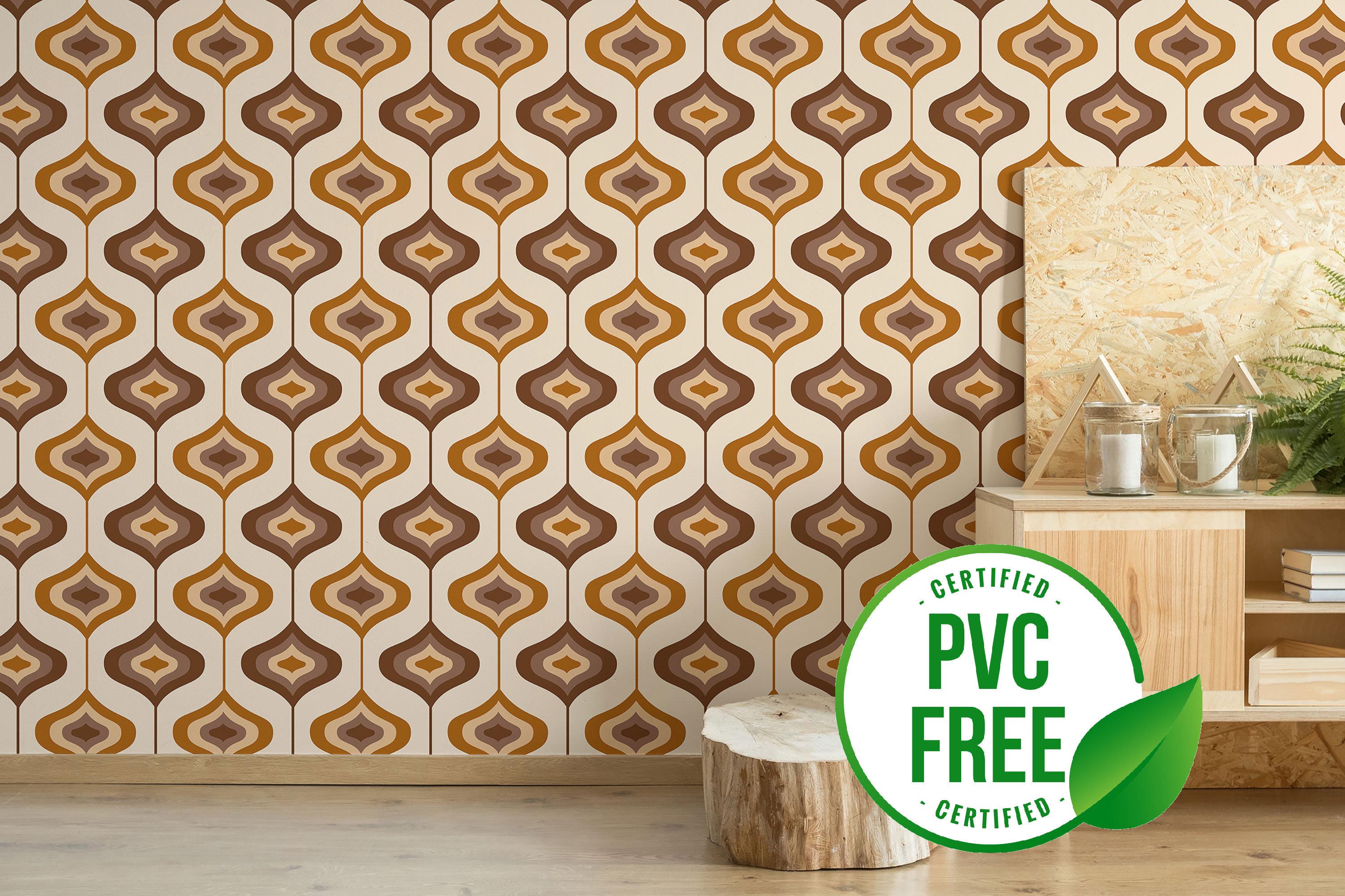 Brown 70s Wallpaper | Removable Peel and Stick Wallpaper or Unpasted ...