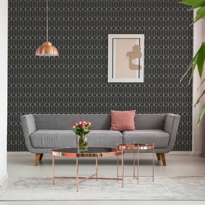 Geometric wallpaper Hexagon Removable Peel and Stick wallpaper or Unpasted wallpaper PVC-Free Seamless Self-adhesive wallpaper image 2