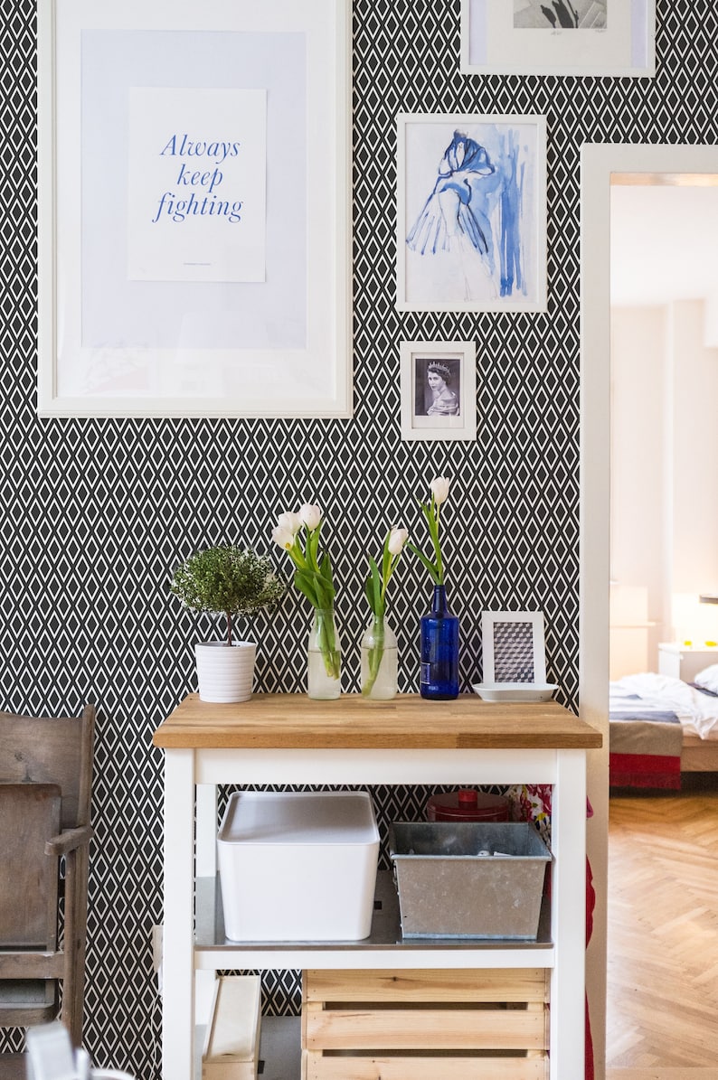 Harlequin Peel and Stick Wallpaper Diamond Removable or Etsy