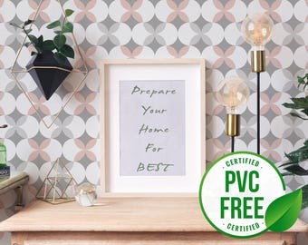 Retro dots wallpaper | Removable Peel and Stick wallpaper or Unpasted wallpaper - PVC-Free | Geometric Vintage Self-adhesive wallpaper