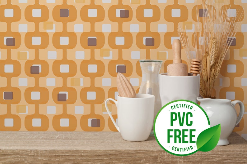 Yellow Midcentury Modern Wallpaper Removable Peel and Stick Etsy