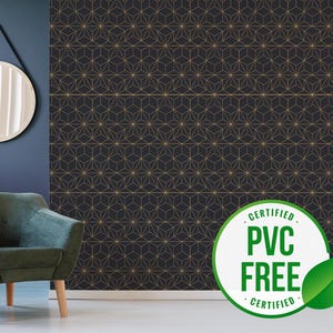 Tapete im Art Deco Stil | Ablösbare Tapete oder ungeklebte Tapete - PVC-Frei | Sterne Selbstklebende Tapete