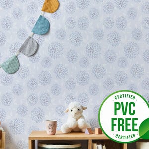 Purple abstract floral wallpaper | Removable Peel and Stick wallpaper or Unpasted wallpaper - PVC-Free | Neutral Self-adhesive wallpaper