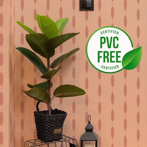 Pfirsich und Terrakotta geometrische Tapete | Ablösbare Tapete oder ungeklebte Tapete - PVC-Frei |  Selbstklebende Tapete