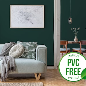 Waldgrün einfarbige Tapete | Ablösbare Tapete oder ungeklebte Tapete - PVC-Frei | Unifarbene einfarbige selbstklebende Tapete