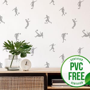 Graue Fußball Tapete | Ablösbare Tapete oder ungeklebte Tapete - PVC-Frei | Sport Minimal Selbstklebende Tapete