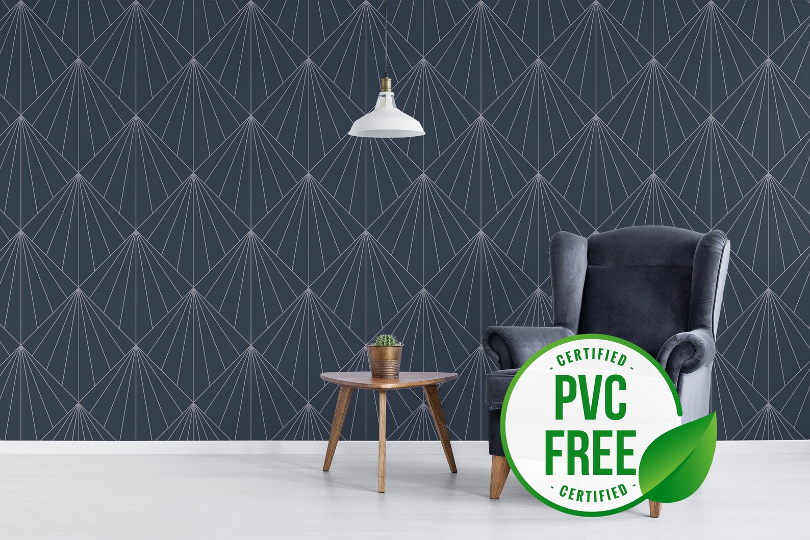 Navy Art Deco Wallpaper Removable Peel and Stick Wallpaper Etsy