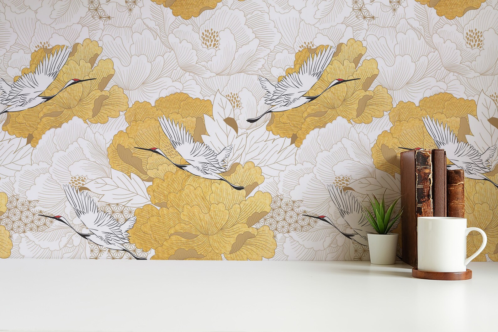 Yellow Chinoiserie Wallpaper Removable Peel and Stick Etsy