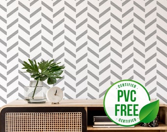 Herringbone wallpaper | Tile Removable Peel and Stick wallpaper or Unpasted wallpaper - PVC-Free | Geometric Self-adhesive wallpaper