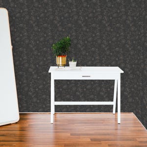 Black and beige floral wallpaper | Removable Peel and Stick wallpaper or Unpasted wallpaper - PVC-Free | Bold Self-adhesive wallpaper image 7