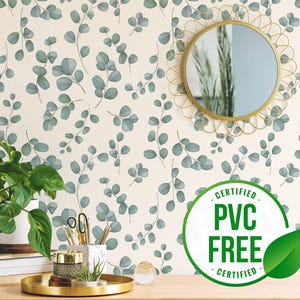 Carta da parati autoadesiva con piante naturali / Carta da parati rimovibile stacca e attacca o Carta da parati non incollata - Senza PVC / Carta da parati botanica