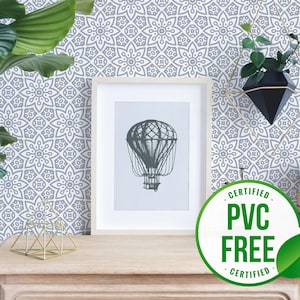 Geometric flower peel and stick wallpaper | Moroccan tile faux peel and stick wallpaper or Unpasted wallpaper - PVC-free | Geometric floral