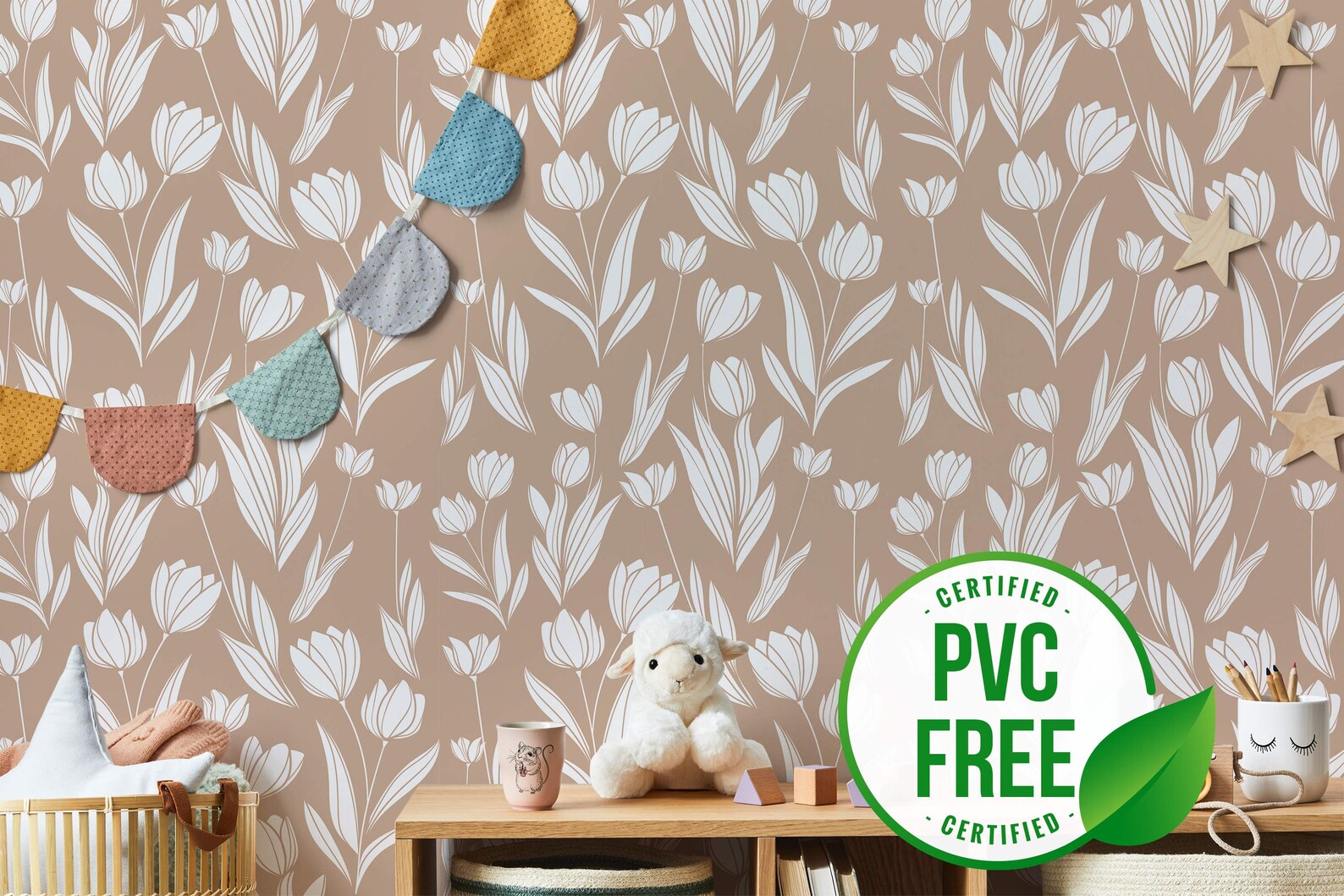 Brown Floral Wallpaper Removable Peel and Stick Wallpaper or - Etsy