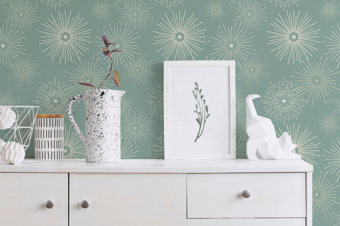 Starburst Wallpaper Star Removable Peel and Stick Wallpaper - Etsy