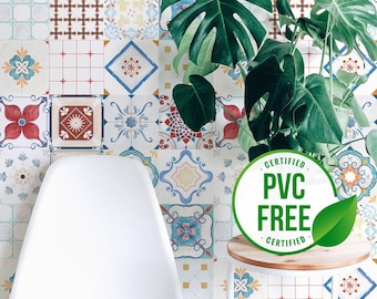 Portugisische Fliesen selbstklebende Tapete | Abnehmbare Abzieh- und Aufklebetapete oder ungeklebte Tapete - PVC-Frei