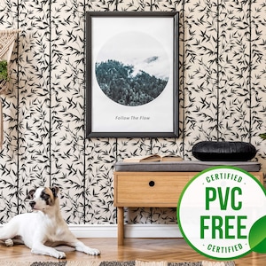Bamboo tree wallpaper | Removable Peel and Stick wallpaper or Unpasted wallpaper - PVC-Free | Seamless Striped Self-adhesive wallpaper