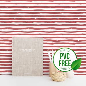 Carta da parati con pennellate / Carta da parati a righe rimovibile, staccabile e attaccabile o non incollata - Senza PVC / Carta da parati autoadesiva con pennellate orizzontali