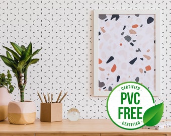 Black and White Wallpaper | Geometric Removable Peel and Stick wallpaper or Unpasted wallpaper - PVC-Free