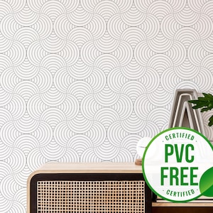 Art deco self-adhesive wallpaper | Seashell pattern peel and stick wallpaper or Unpasted wallpaper - PVC-free | Art Deco Décor
