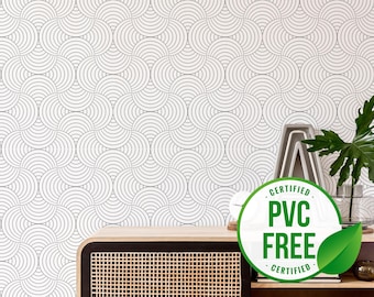 Art Deco selbstklebende Tapete | Muschel-Muster Schälen und Aufkleben Tapete oder ungeklebte Tapete - PVC-frei | Art Deco Dekor
