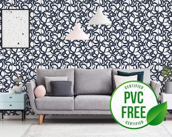 Brush stroke wallpaper | Abstract Removable Peel and Stick wallpaper or Unpasted wallpaper - PVC-Free | Circle Self-adhesive wallpaper