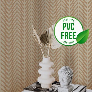 Braun und Beige Fischgrätenmuster Tapete | Ablösbare Tapete oder ungeklebte Tapete - PVC-Frei | Selbstklebende Tapete