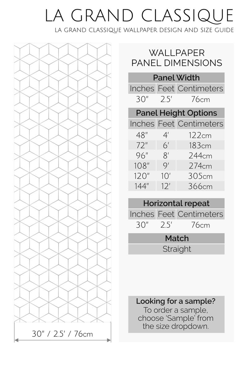 Geometric self-adhesive wallpaper | Hexagon Removable Peel and Stick wallpaper or Unpasted wallpaper - PVC-Free image 4