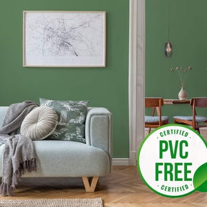 Carta da parati autoadesiva verde semplice / Carta da parati verde tinta unita rimovibile stacca e attacca - Materiale senza PVC e inchiostri ecologici