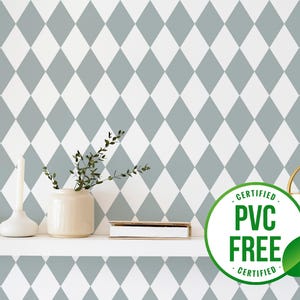 Beachy harlekin Tapete | Ablösbare Tapete oder ungeklebte Tapete - PVC-Frei | Geometric Check Selbstklebende Tapete