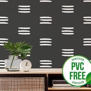 Brush line wallpaper | Removable Peel and Stick wallpaper or Unpasted wallpaper - PVC-Free | Striped Bold Self-adhesive wallpaper