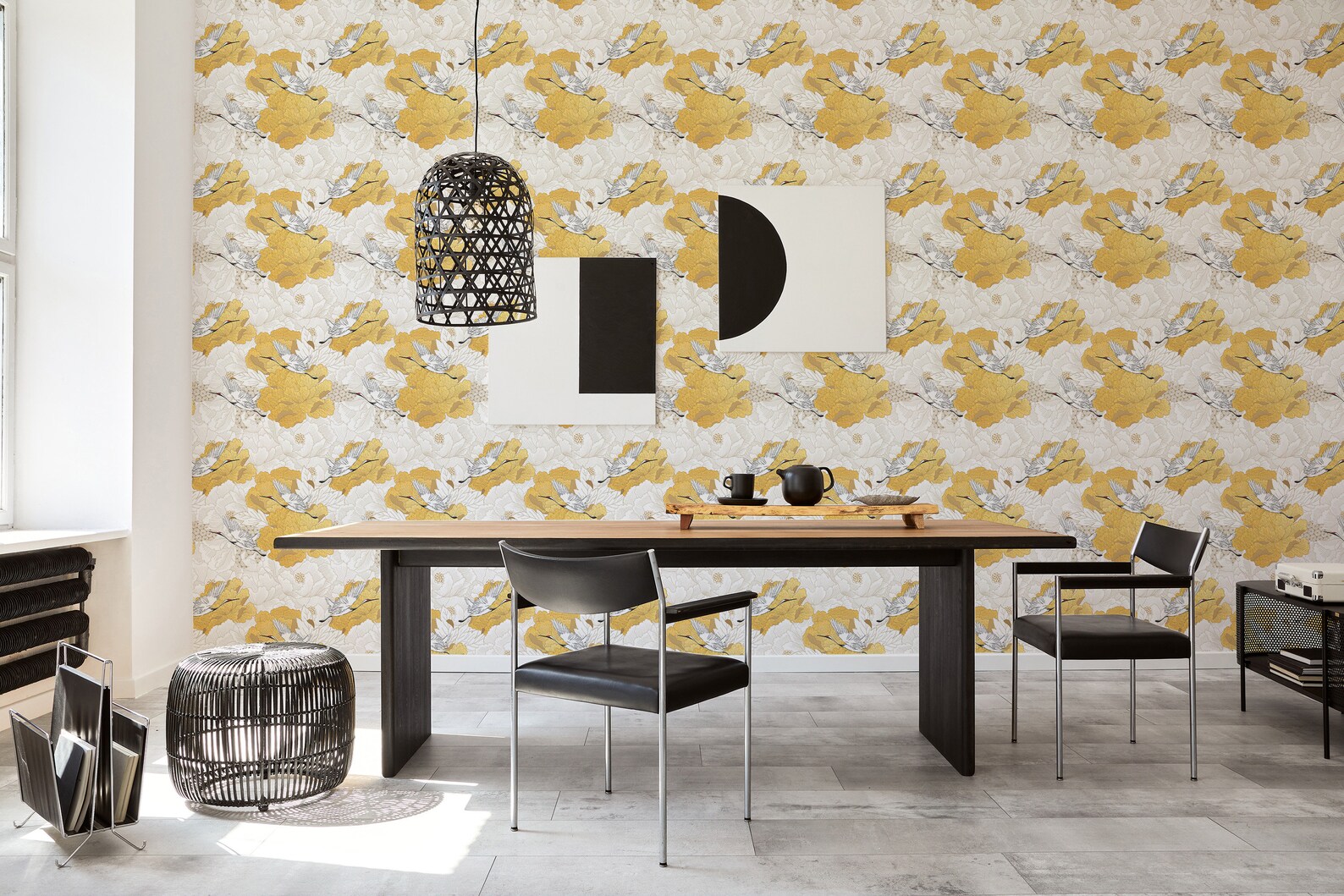 Yellow Chinoiserie Wallpaper Removable Peel and Stick Etsy