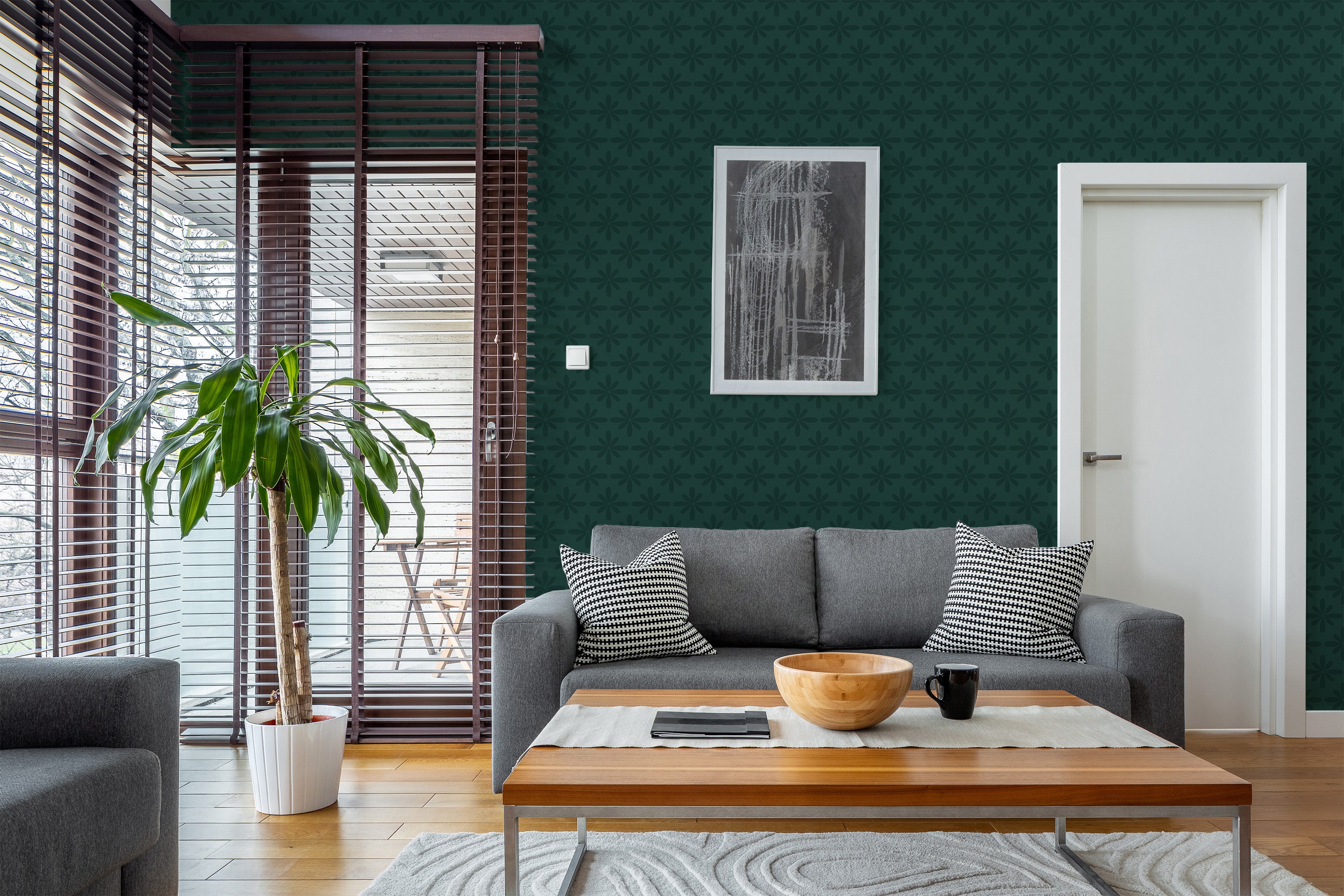 Solid Forest Green Fabric, Wallpaper and Home Decor