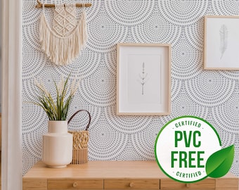 Circle self-adhesive wallpaper | Abstract Scale Peel and Stick wallpaper or Unpasted wallpaper - PVC-Free | Geometric Removable wallpaper