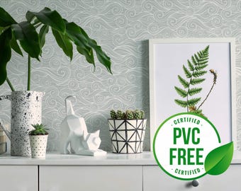 Coastal wallpaper | Ocean Wave Removable Peel and Stick wallpaper or Unpasted wallpaper - PVC-Free | Nautical Abstract Design