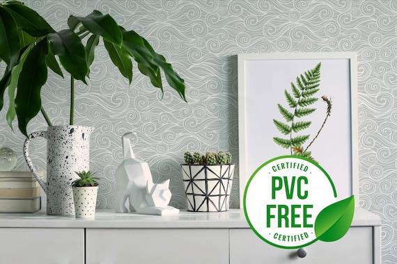 Coastal wallpaper | Ocean Wave Removable Peel and Stick wallpaper or Unpasted wallpaper - PVC-Free | Nautical Abstract Design