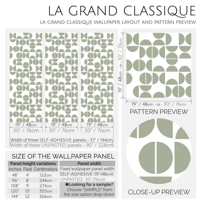 Midcentury Modern Selfadhesive Wallpaper Geometric Etsy