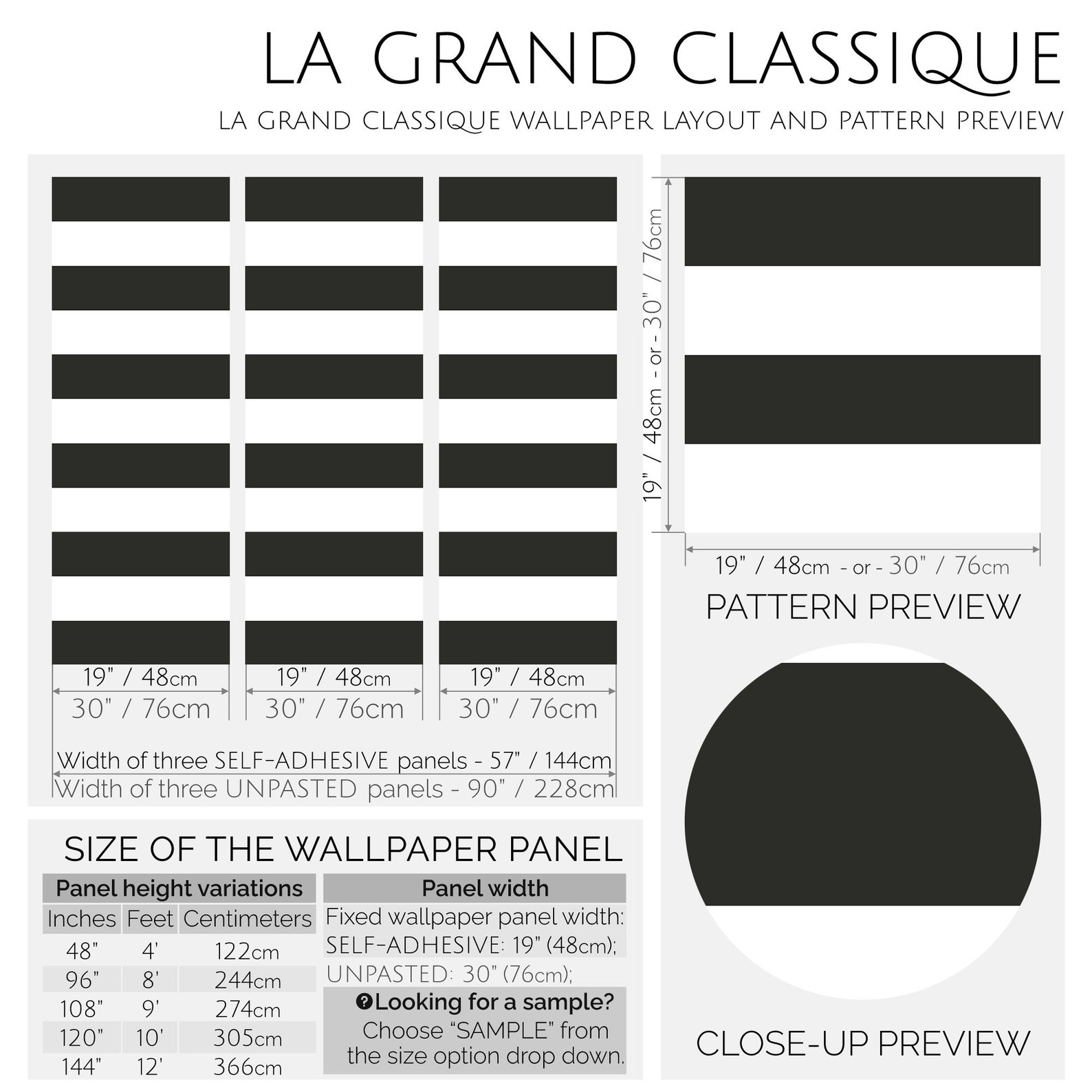 Stripe Selfadhesive Wallpaper Black and White Wide Stripe Etsy