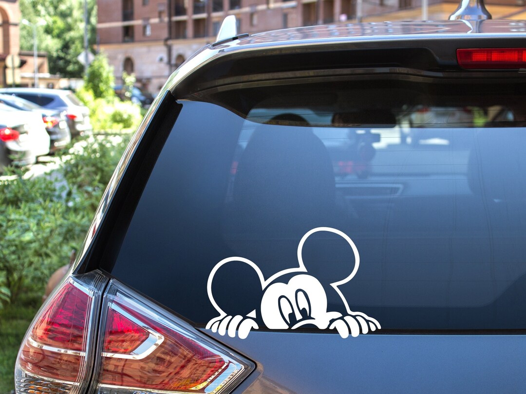 Mickey Decal / Peaking Mickey / Car Decal / Car Sticker Etsy