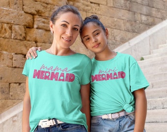 Mama Mini Mermaid SVG, Mother Daughter Matching Shirt Design (Digital Download)