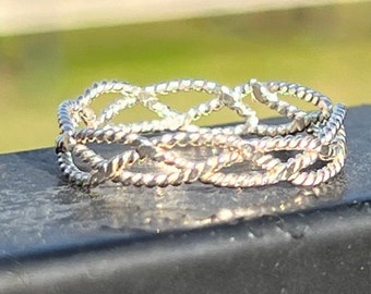 Elegant Silver Twist Ring, Rope Ring, Wedding Band, Art nouveau Ring, Silver Ring, Silver Band, Ring for wife, Ring for Husband, Anniversary