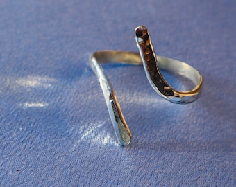 Silver Wrap ring, Hammered Silver ring, shiny ring, polished ring, beautiful ring, unique ring, sparkling ring