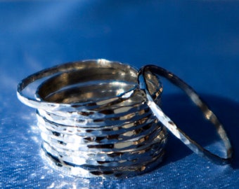 THIN SILVER RING - Unique Style Ring - Dainty Silver Ring - Ring For Girlfriend - Silver Band Ring - Sterling Silver Ring - Hammered Ring