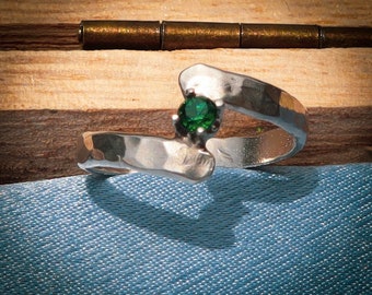SILVER STONE RING - Unique Style Ring - Birthstone Ring- Ring For Girlfriend - Silver Band Ring - Sterling Silver Ring
