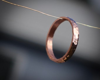 HAMMERED COPPER RING - Sparkling Ring - Boho Style Ring - Adjustable Ring - Ring For Husband - Ring For Wife - Copper Jewelry