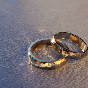 THICK SILVER RING - Unique Style Ring - Wedding Ring - Engagement Ring- Silver Band Ring - Sterling Silver Ring -Hammered Silver Ring