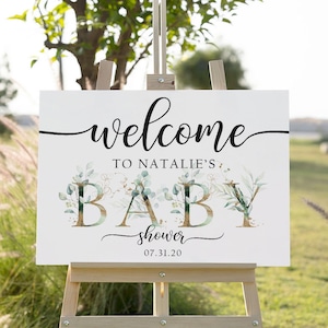 Baby Shower Sign, Baby Shower Welcome Sign, Girl And Boy Baby Shower Yard Sign Outdoor, Baby Shower Decorations, Greenery, Foam Board EGS1