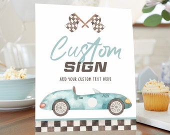 Two Fast Birthday Custom Sign, Race Car Birthday Sign Printable, Editable Race Car Birthday Decorations, Instant Download, Template, RCB1