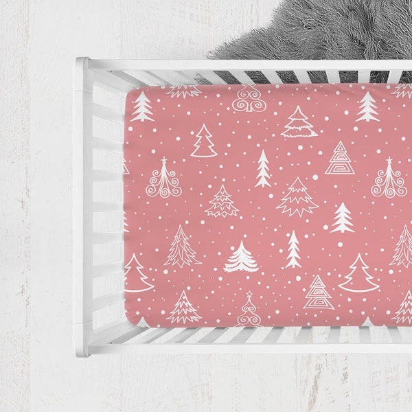 Pink Christmas Crib Sheet Etsy